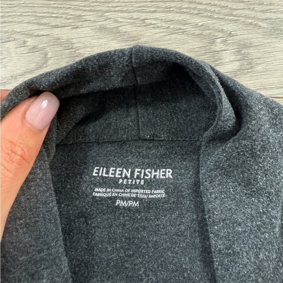 Eileen Fisher Charcoal Gray Open Front Longline Duster Cardigan - Picture 6 of 10
